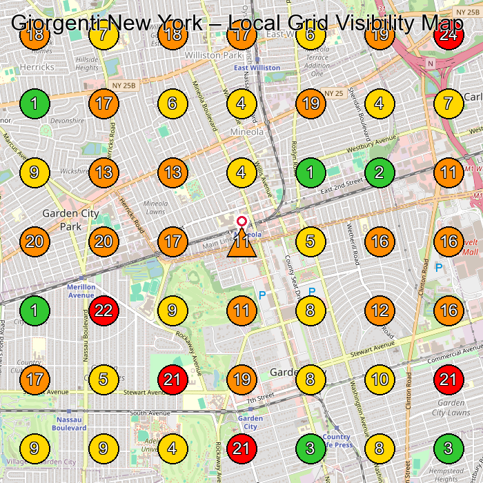 Giorgenti New York Men'S Clothing Store GeoGrid ranking map for Garden City NY